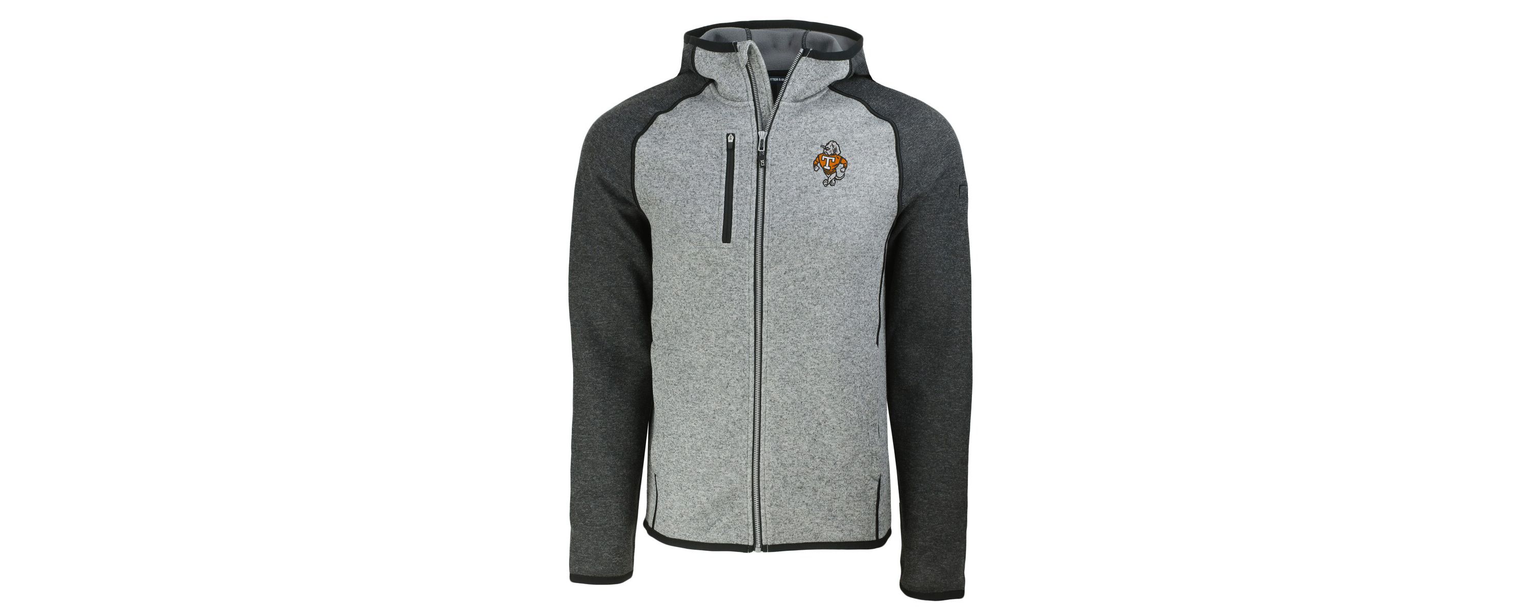 NCAA Heather Gray/Heather Tennessee Volunteers Vault Mainsail Full-Zip Raglan Hooded Jacket