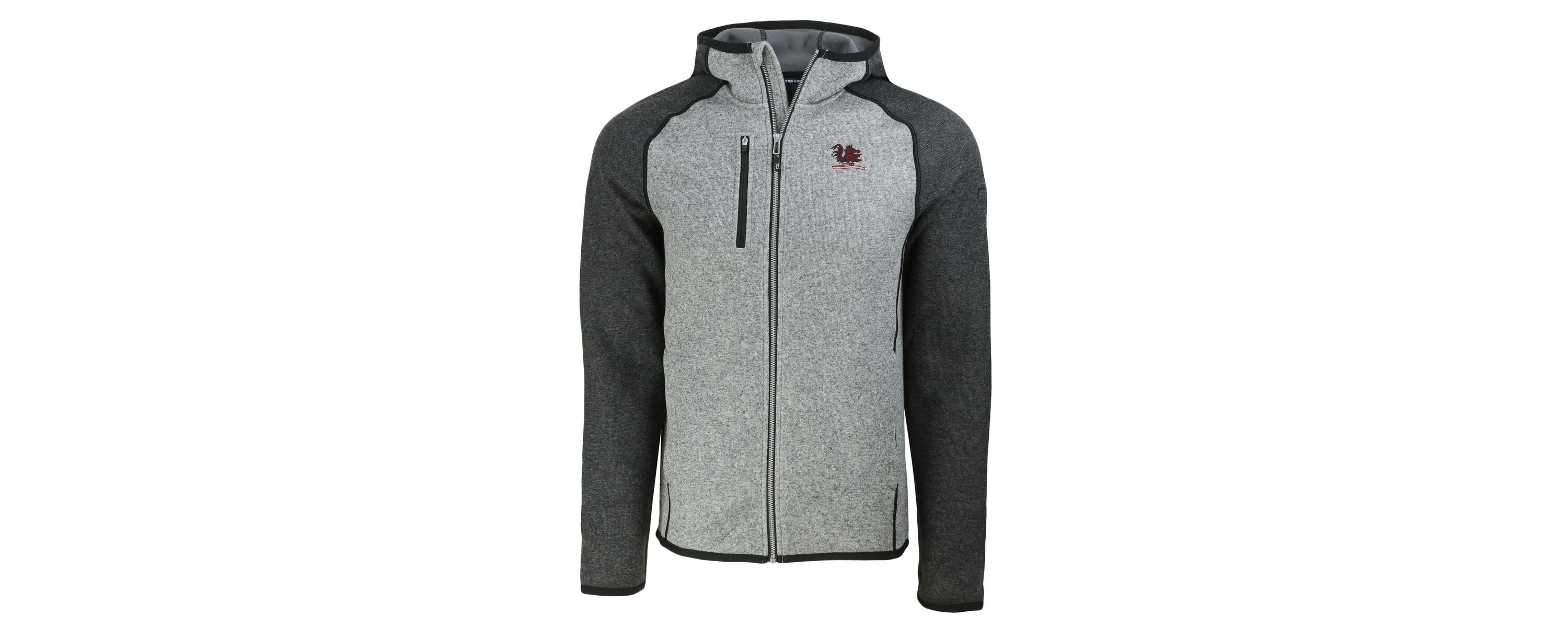 NCAA Heather Gray/Heather South Carolina Gamecocks Vault Mainsail Full-Zip Raglan Hooded Jacket