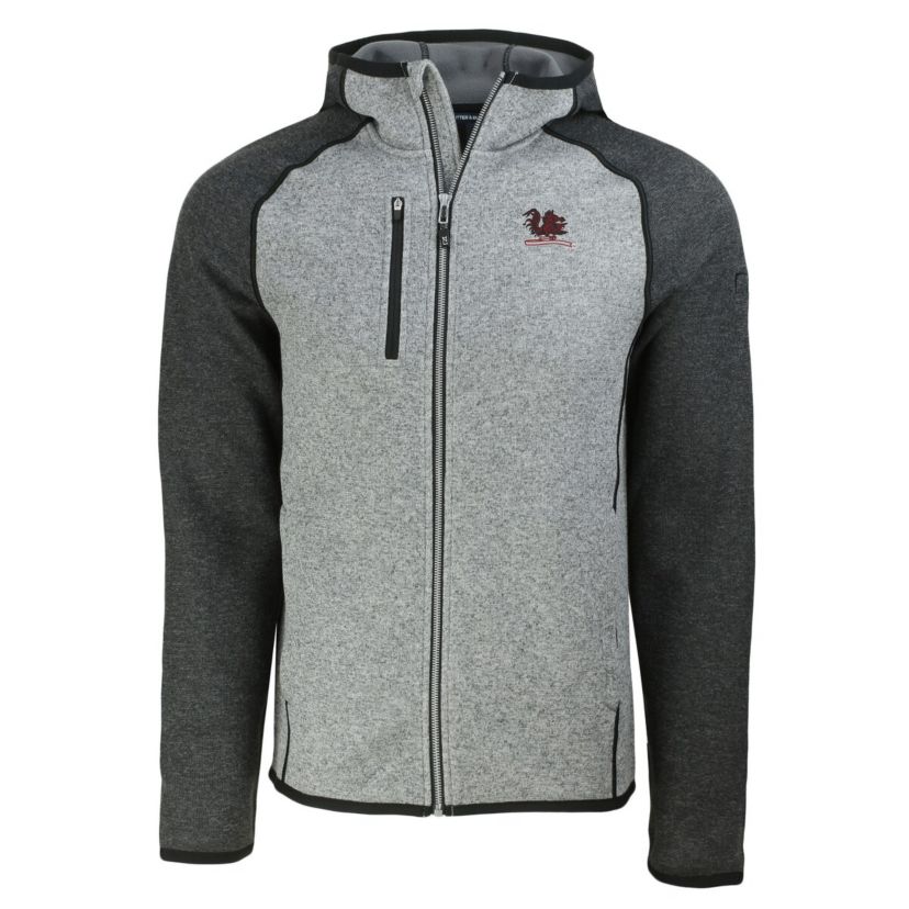 NCAA Heather Gray/Heather South Carolina Gamecocks Vault Mainsail Full-Zip Raglan Hooded Jacket