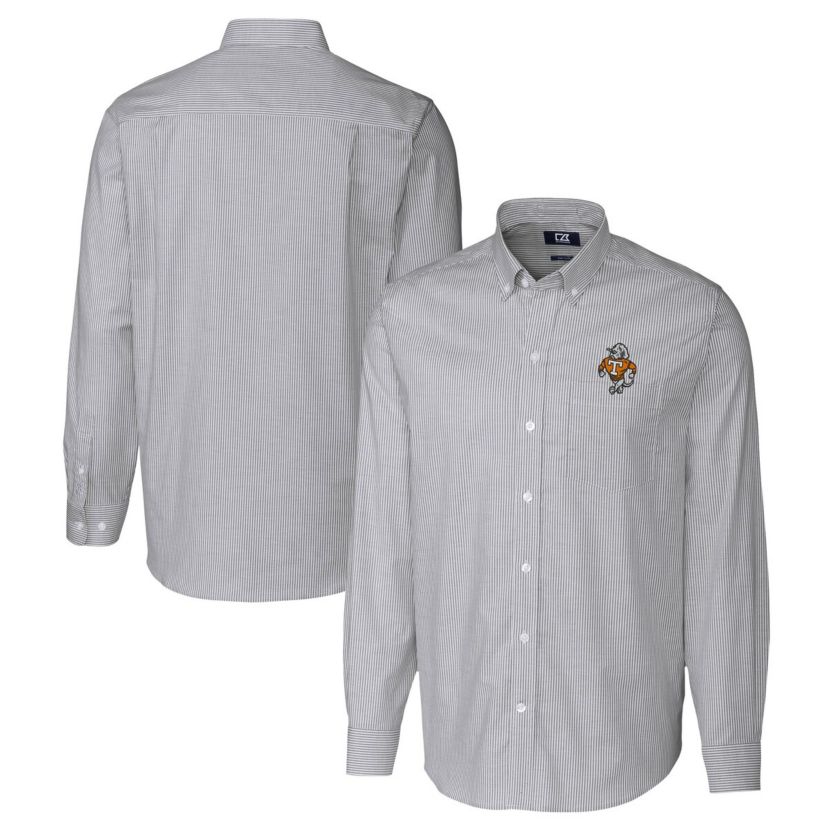 NCAA Tennessee Volunteers Vault Striped Stretch Oxford Long Sleeve Dress Shirt