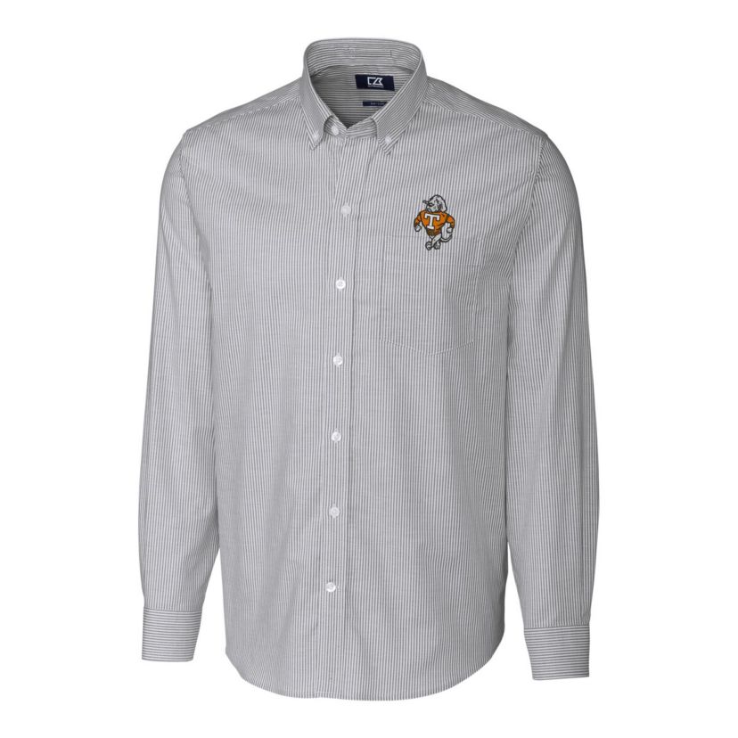 NCAA Tennessee Volunteers Vault Striped Stretch Oxford Long Sleeve Dress Shirt