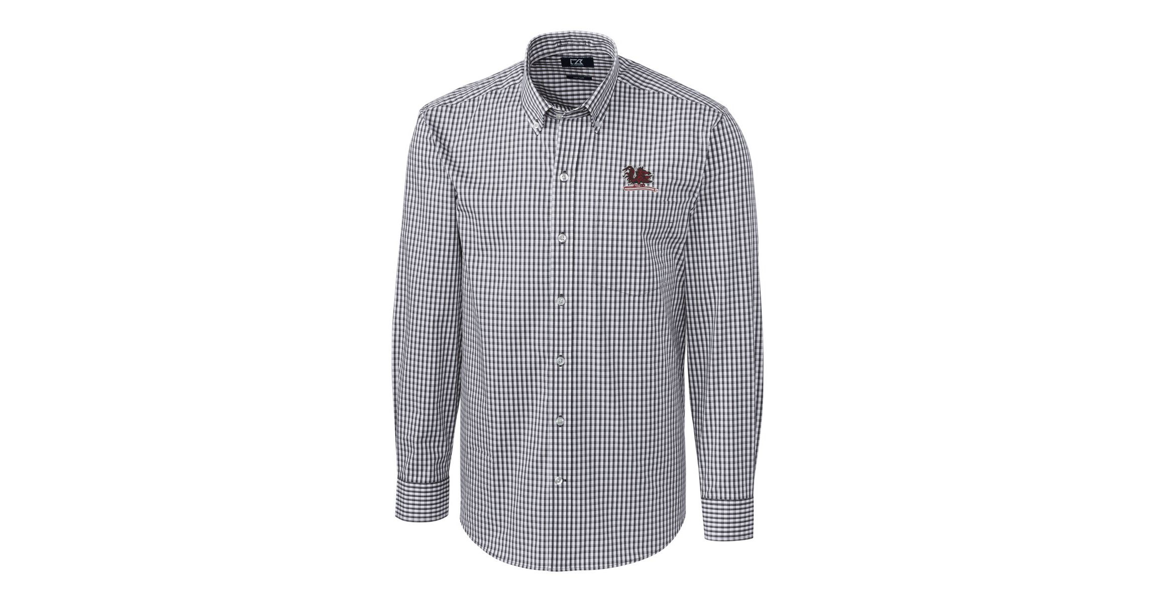 NCAA South Carolina Gamecocks Vault Easy Care Stretch Gingham Long Sleeve Dress Shirt