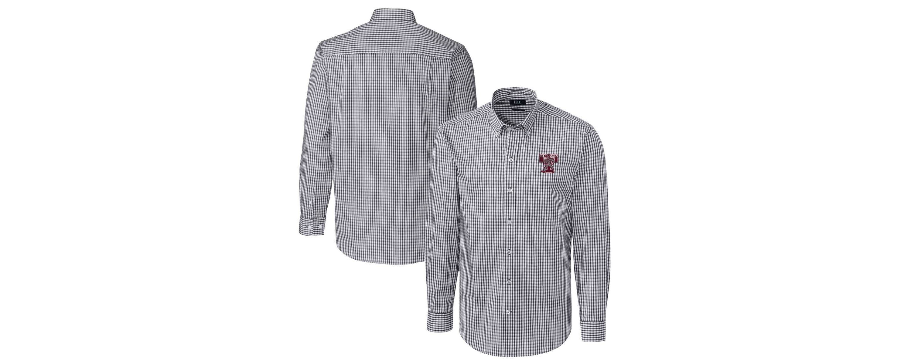 NCAA Texas A&M Aggies Vault Easy Care Stretch Gingham Long Sleeve Dress Shirt