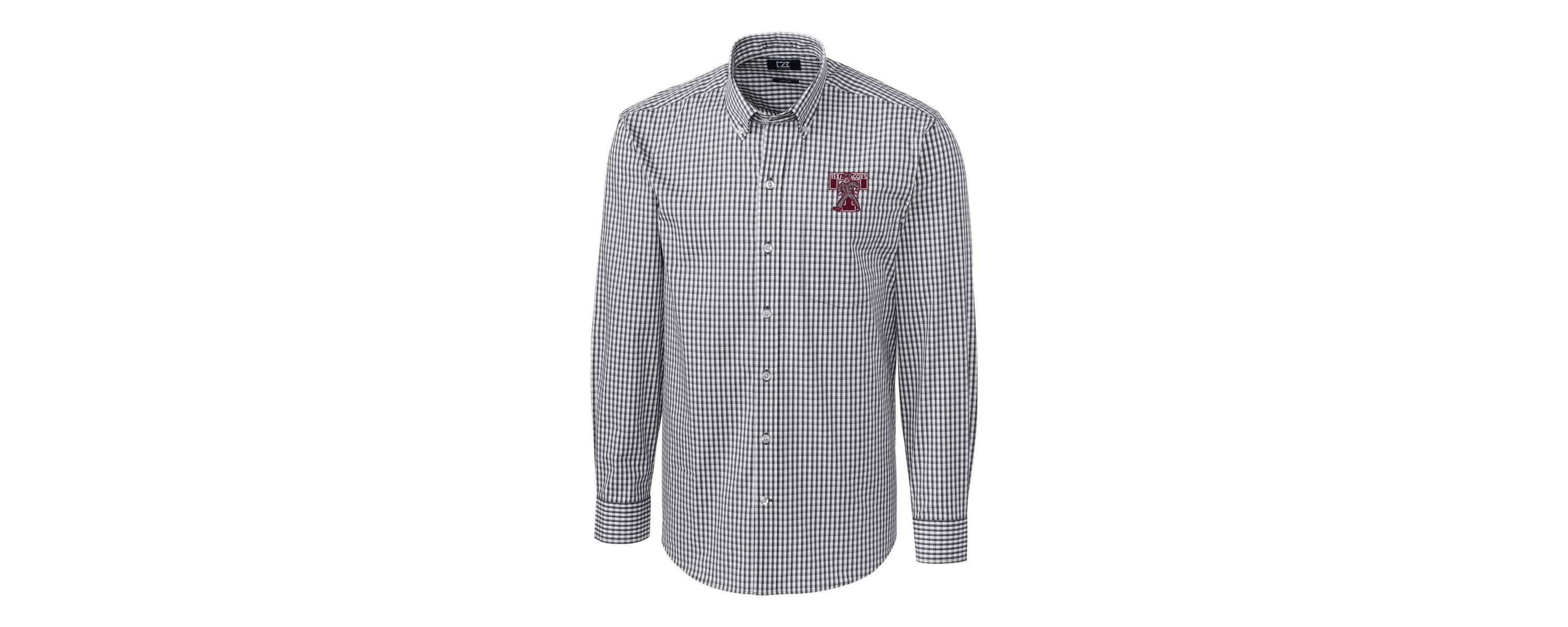 NCAA Texas A&M Aggies Vault Easy Care Stretch Gingham Long Sleeve Dress Shirt