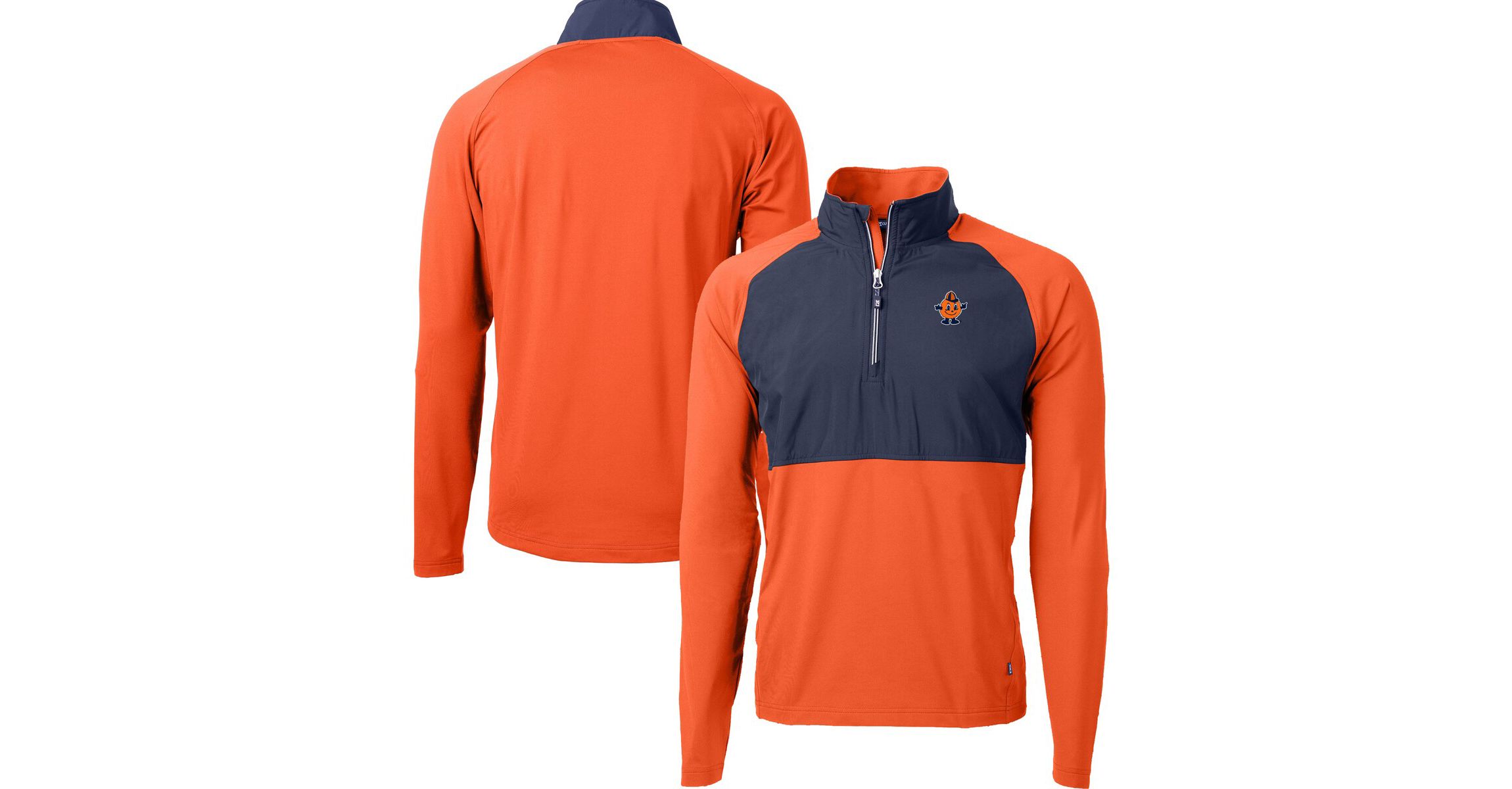 Syracuse Orange NCAA Syracuse DryTec Adapt Eco Knit Hybrid Recycled Raglan Quarter-Zip Jacket
