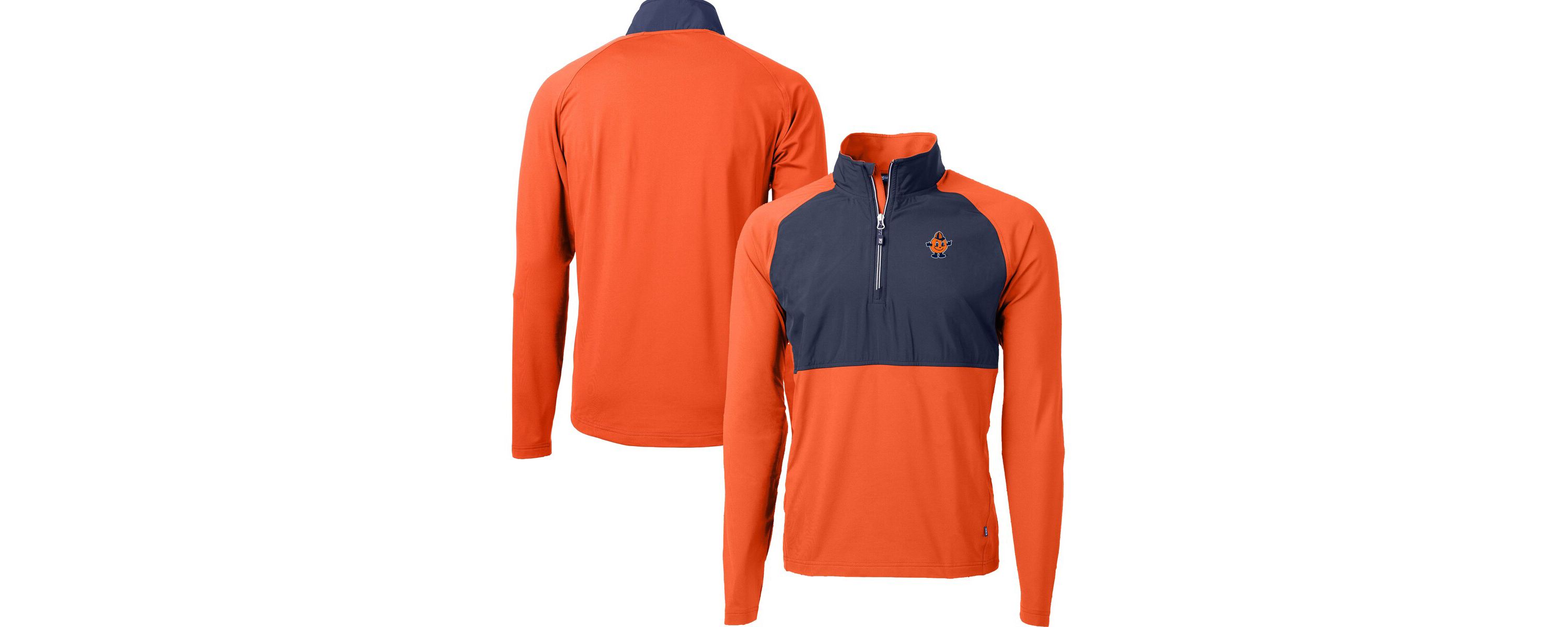 Syracuse Orange NCAA Syracuse DryTec Adapt Eco Knit Hybrid Recycled Raglan Quarter-Zip Jacket