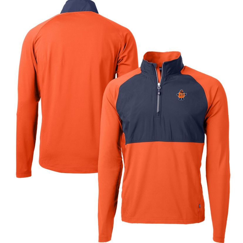 Syracuse Orange NCAA Syracuse DryTec Adapt Eco Knit Hybrid Recycled Raglan Quarter-Zip Jacket