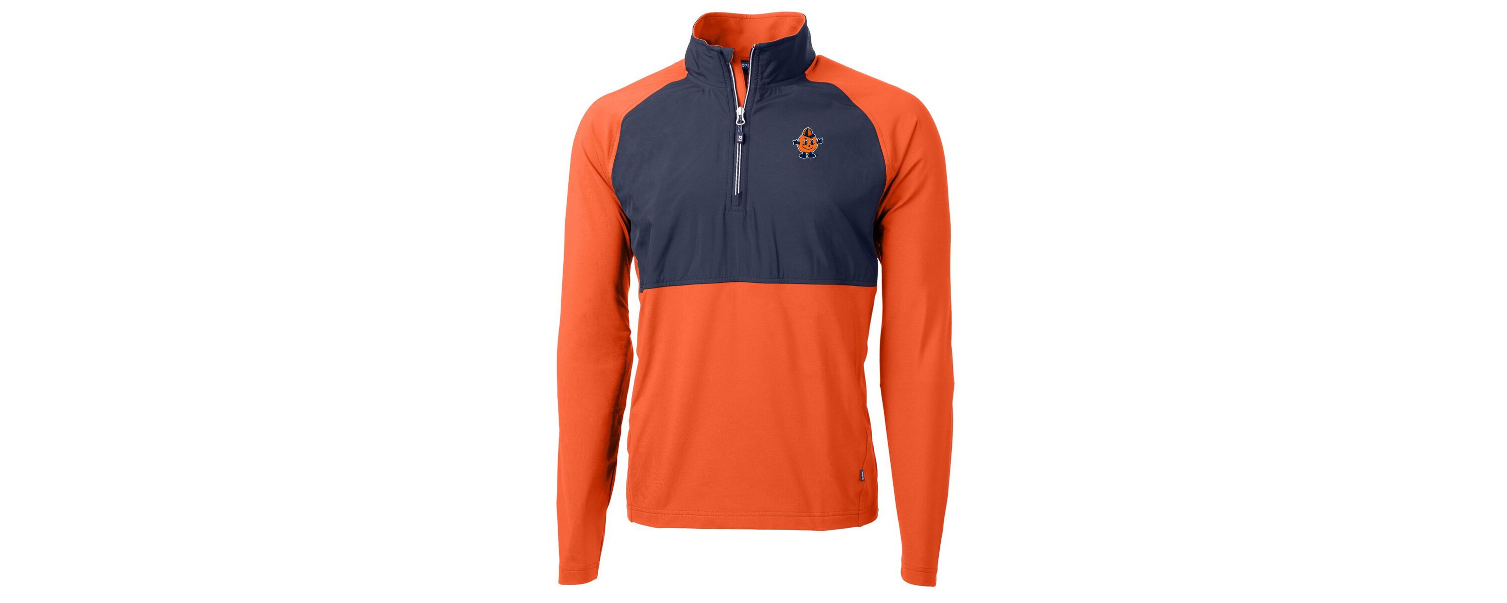 Syracuse Orange NCAA Syracuse DryTec Adapt Eco Knit Hybrid Recycled Raglan Quarter-Zip Jacket
