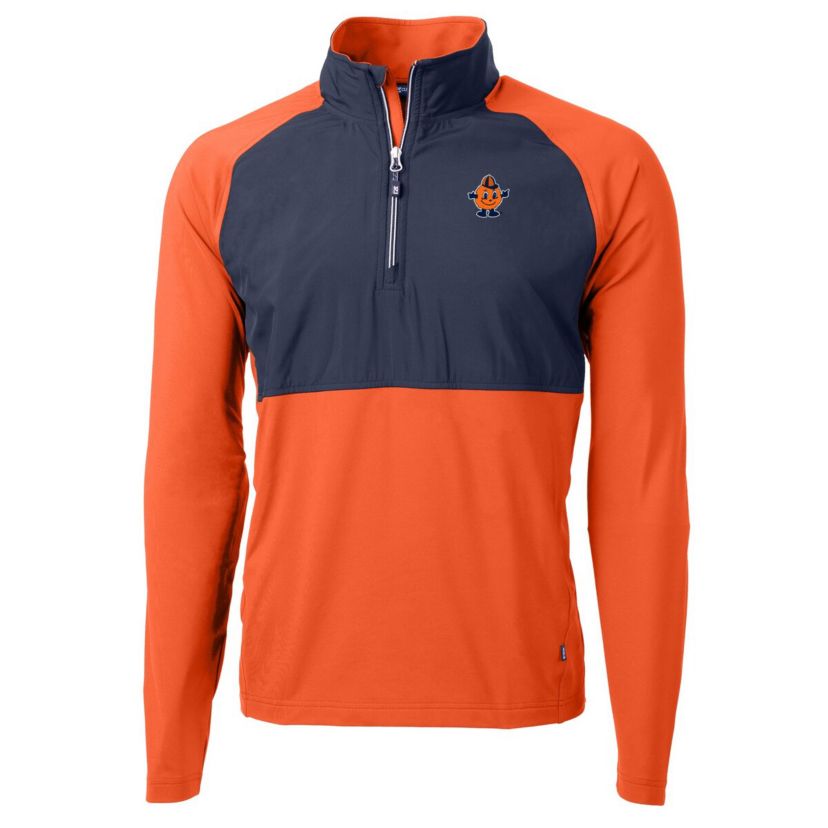 Syracuse Orange NCAA Syracuse DryTec Adapt Eco Knit Hybrid Recycled Raglan Quarter-Zip Jacket