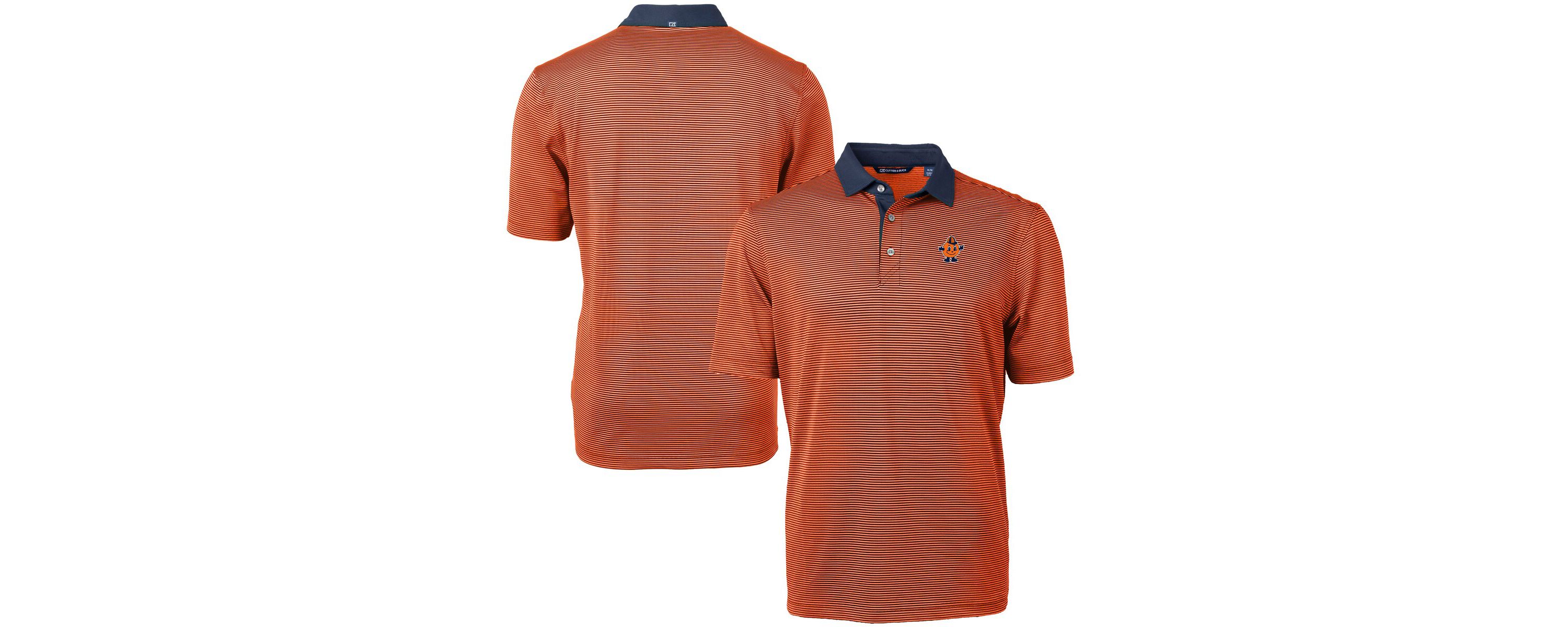 Syracuse Orange NCAA Syracuse Vault DryTec Virtue Eco Pique Micro Stripe Recycled Polo