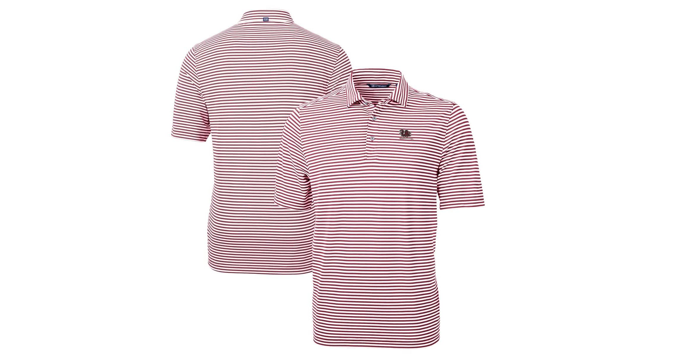 NCAA South Carolina Gamecocks Vault DryTec Virtue Eco Pique Stripe Recycled Polo