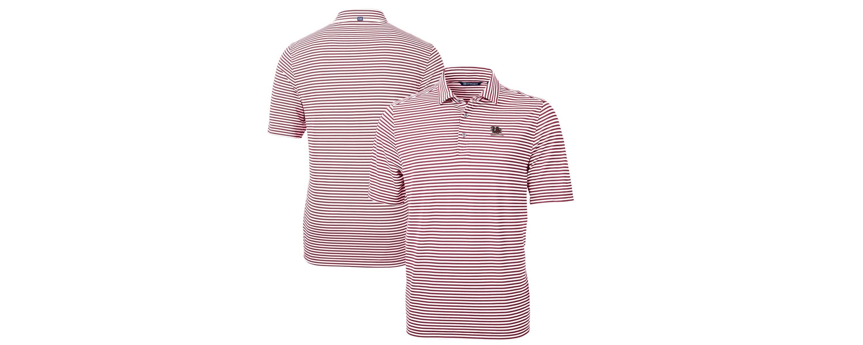 NCAA South Carolina Gamecocks Vault DryTec Virtue Eco Pique Stripe Recycled Polo