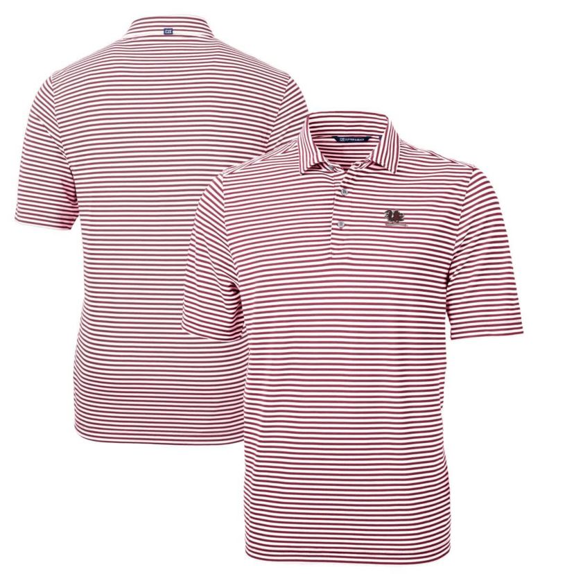 NCAA South Carolina Gamecocks Vault DryTec Virtue Eco Pique Stripe Recycled Polo