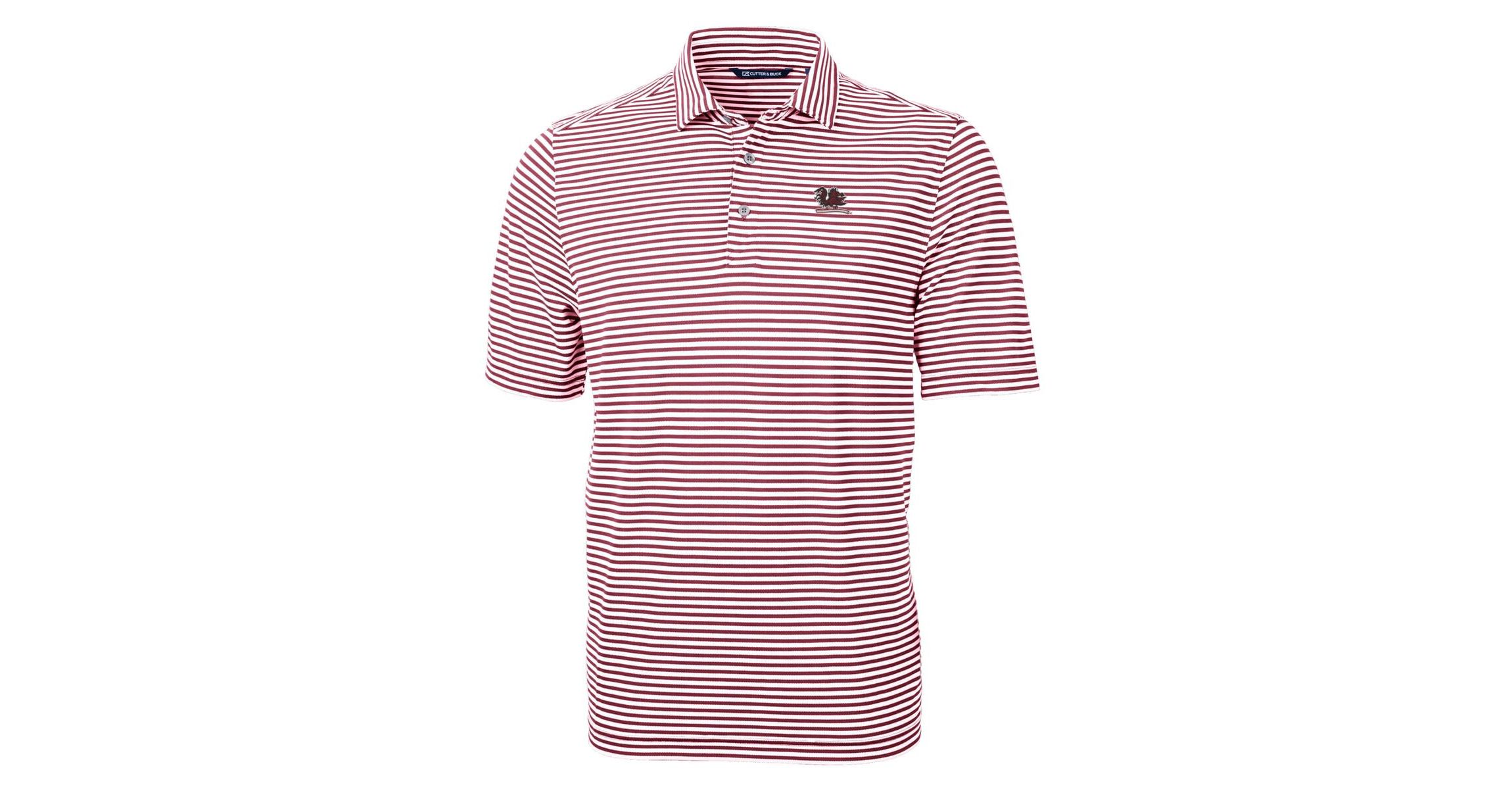 NCAA South Carolina Gamecocks Vault DryTec Virtue Eco Pique Stripe Recycled Polo