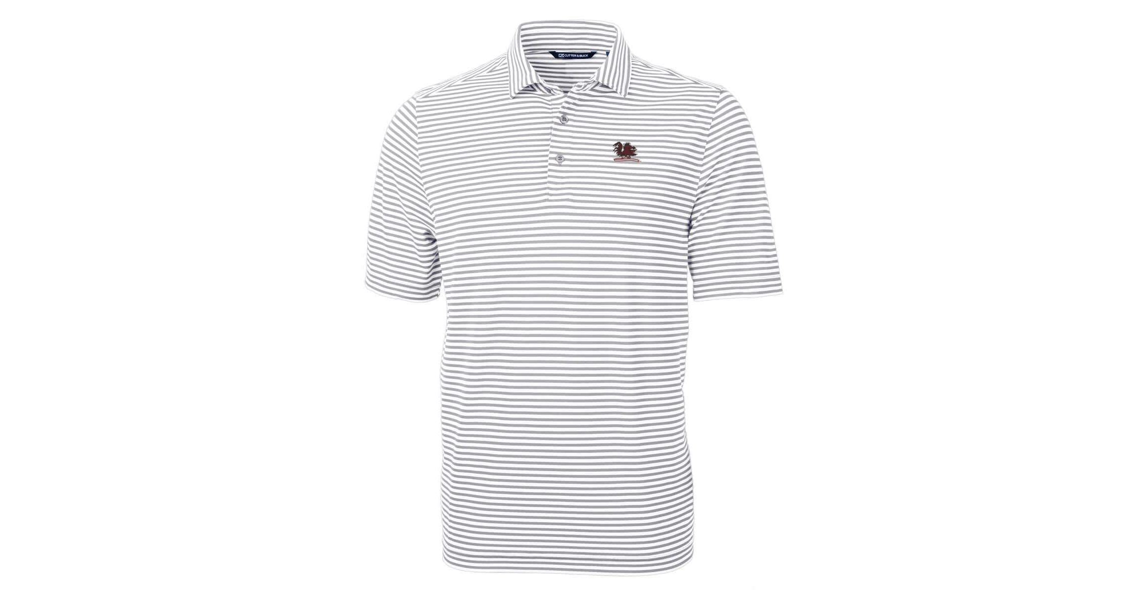 NCAA South Carolina Gamecocks Vault DryTec Virtue Eco Pique Stripe Recycled Polo