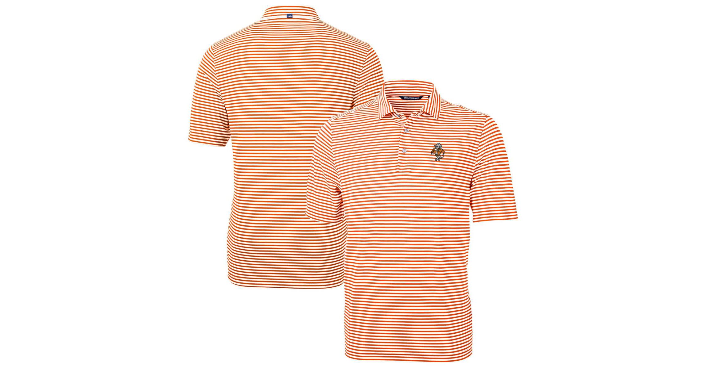 NCAA Tennessee Volunteers Vault DryTec Virtue Eco Pique Stripe Recycled Polo
