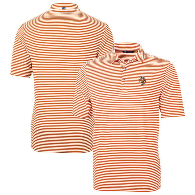 NCAA Tennessee Volunteers Vault DryTec Virtue Eco Pique Stripe Recycled Polo