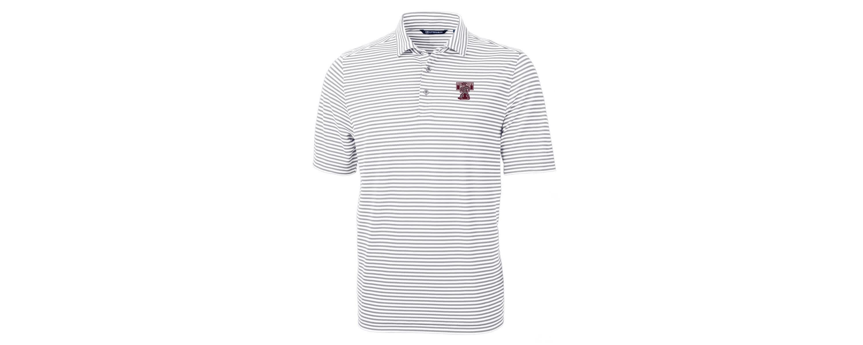 NCAA Texas A&M Aggies Vault DryTec Virtue Eco Pique Stripe Recycled Polo