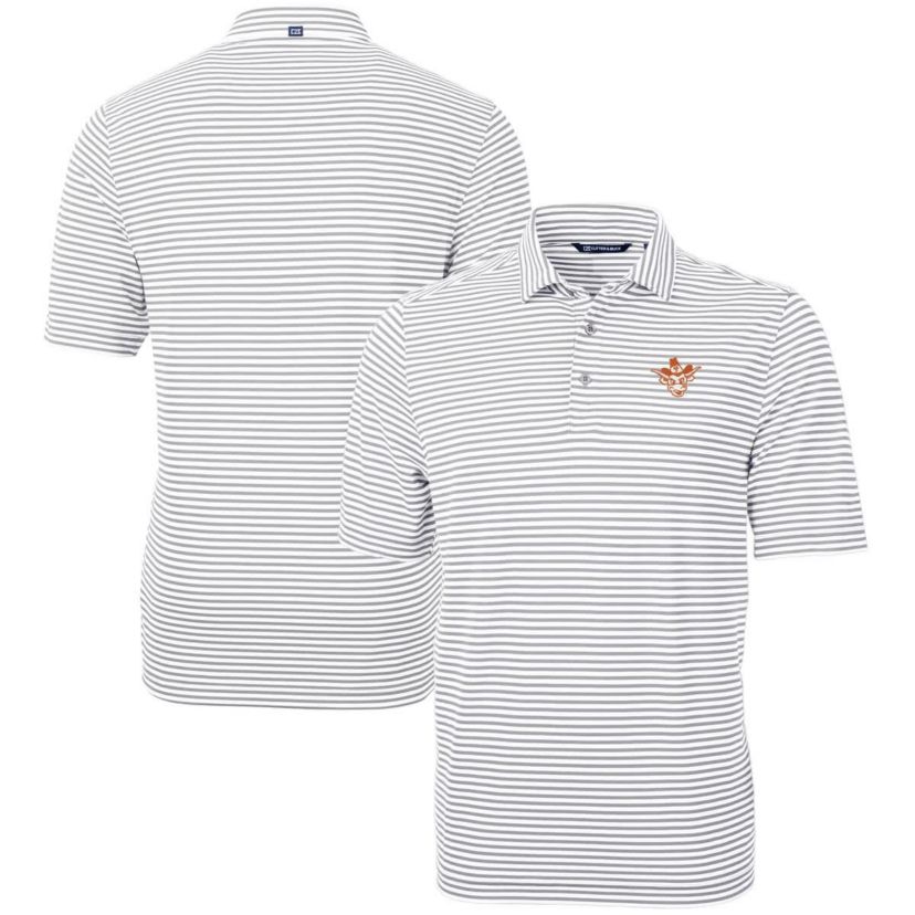 NCAA Texas Longhorns Vault DryTec Virtue Eco Pique Stripe Recycled Polo