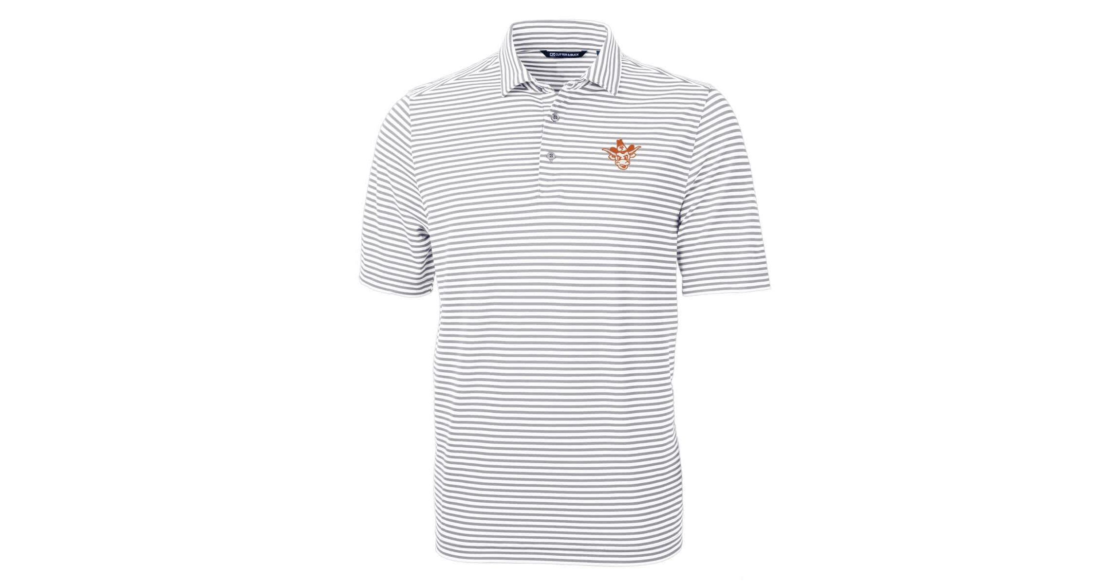NCAA Texas Longhorns Vault DryTec Virtue Eco Pique Stripe Recycled Polo