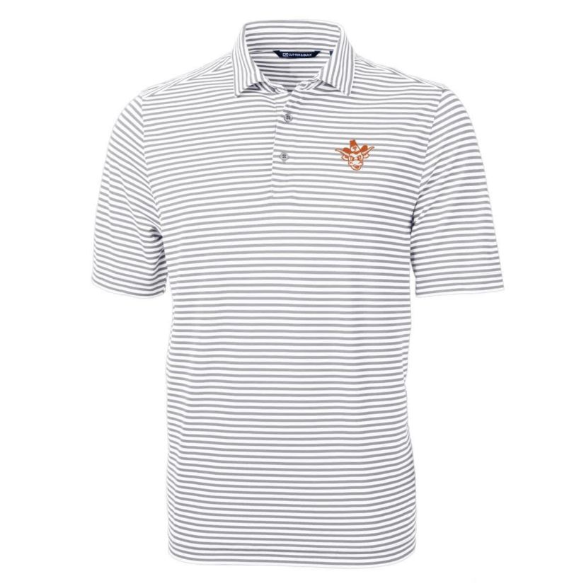 NCAA Texas Longhorns Vault DryTec Virtue Eco Pique Stripe Recycled Polo