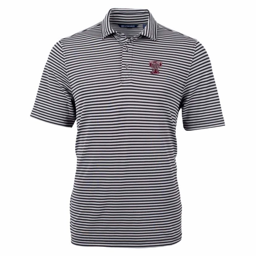 NCAA Texas A&M Aggies Vault DryTec Virtue Eco Pique Stripe Recycled Polo