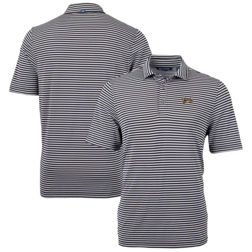 NCAA Vanderbilt Commodores Vault DryTec Virtue Eco Pique Stripe Recycled Polo