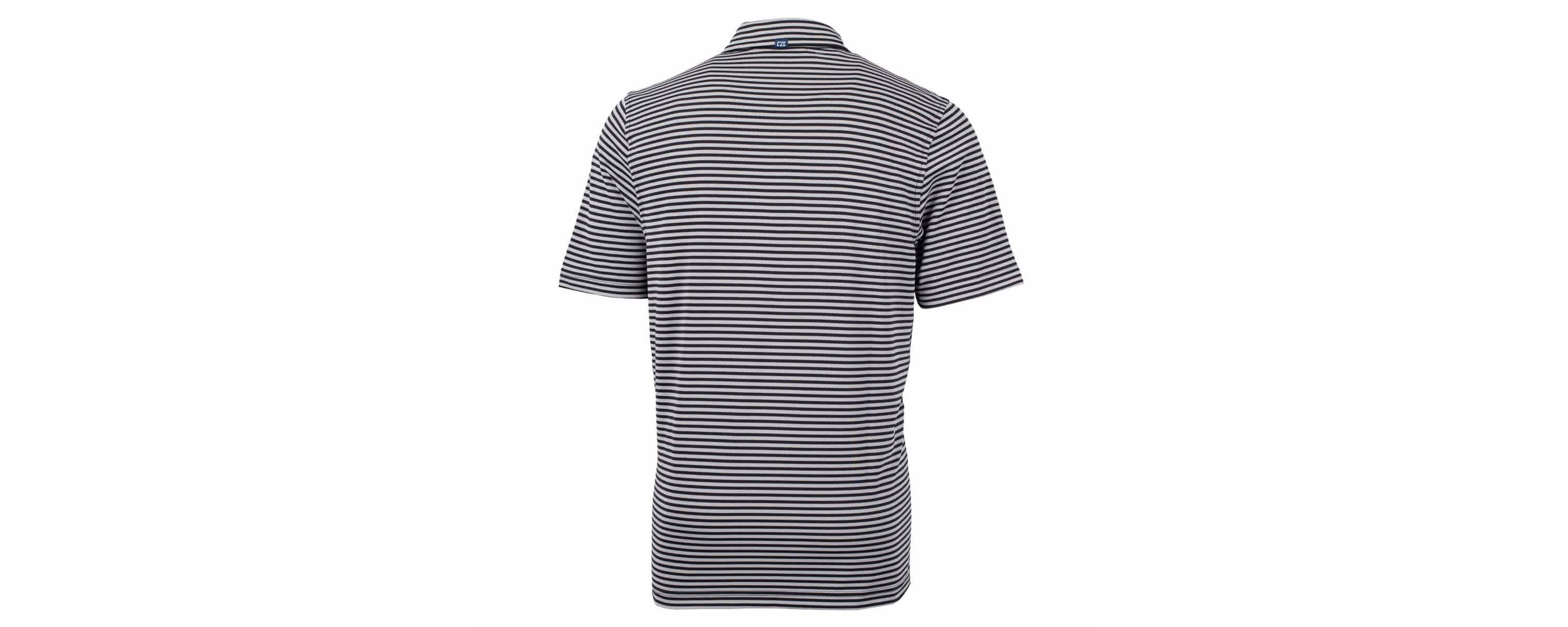 NCAA Vanderbilt Commodores Vault DryTec Virtue Eco Pique Stripe Recycled Polo