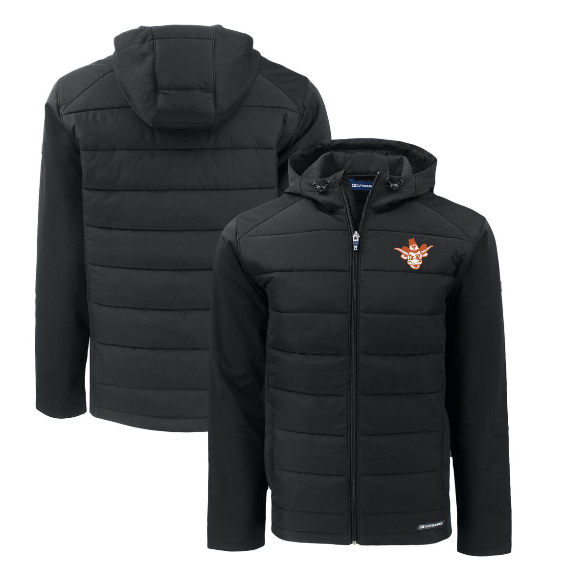 NCAA Texas Longhorns Big & Tall Evoke Hybrid Eco Softshell Recycled Full-Zip Hooded PrimaLoft Jacket
