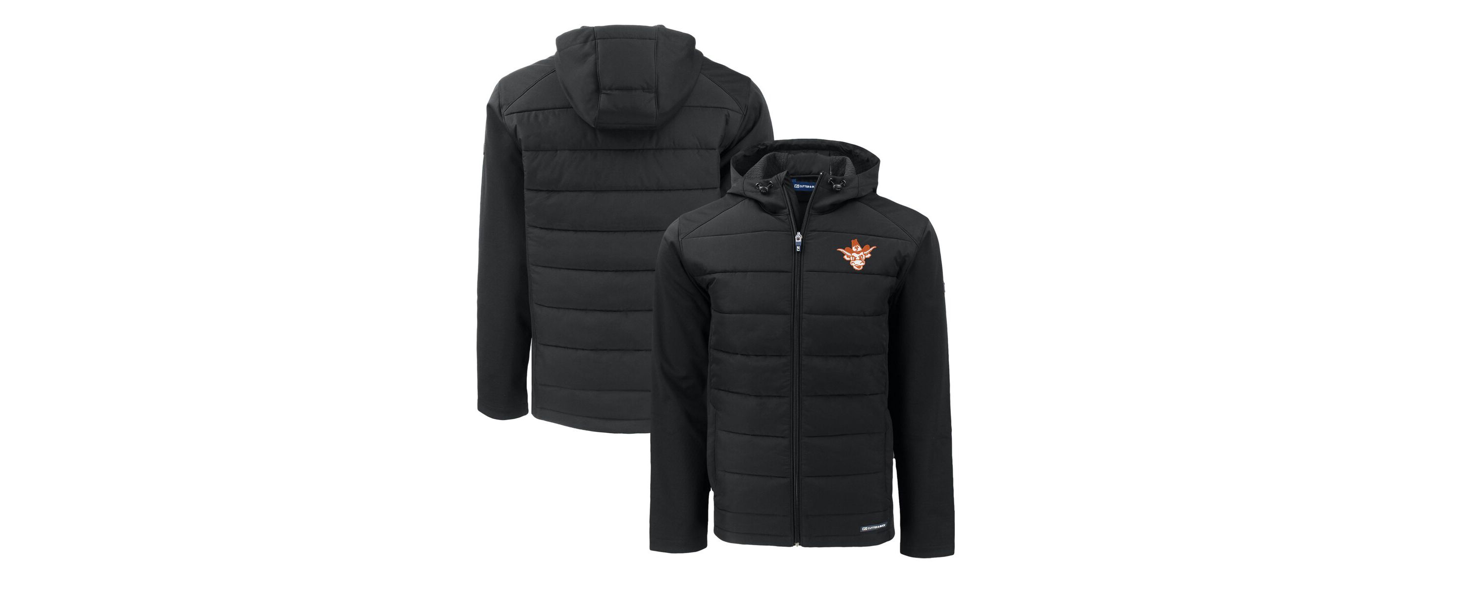 NCAA Texas Longhorns Big & Tall Evoke Hybrid Eco Softshell Recycled Full-Zip Hooded PrimaLoft Jacket