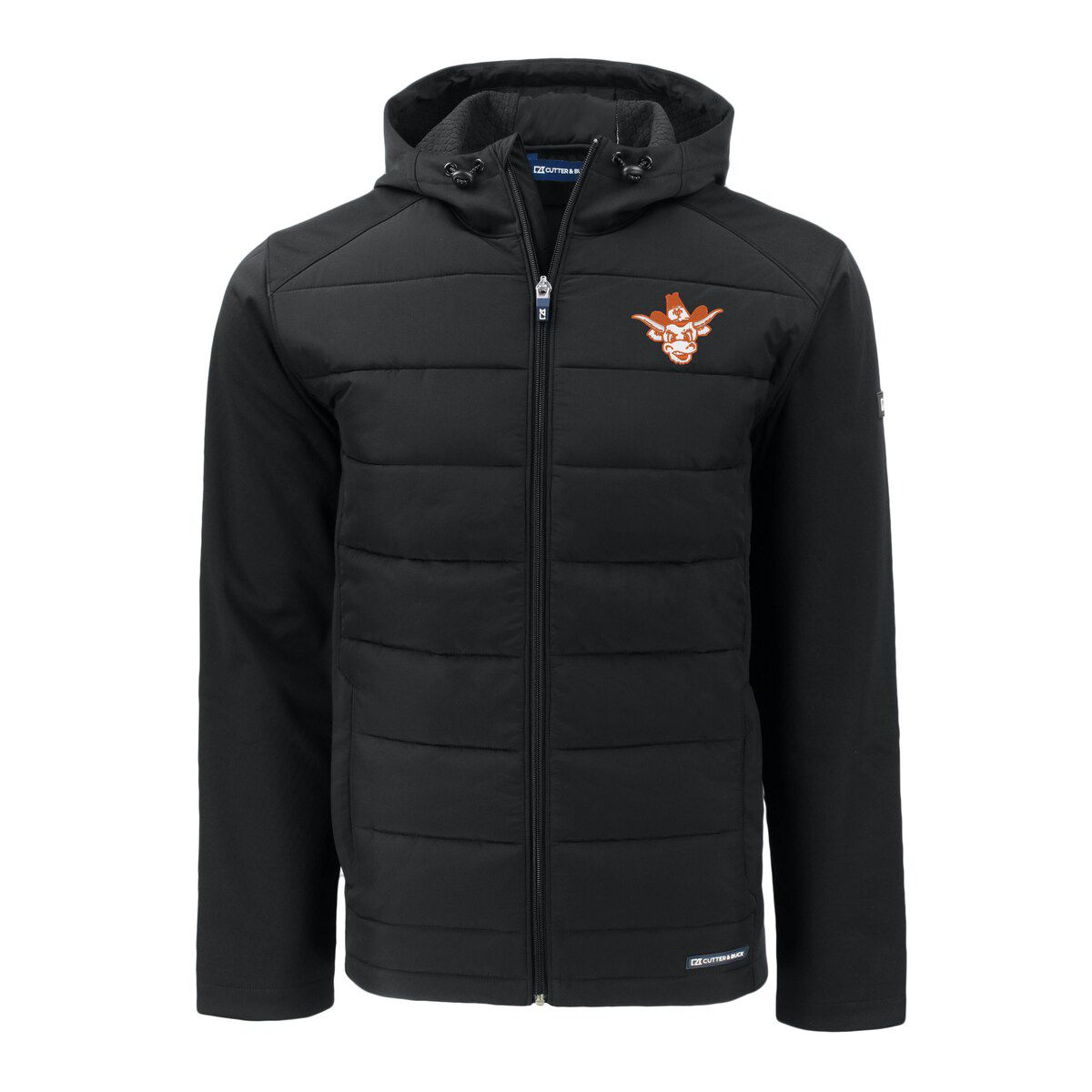 NCAA Texas Longhorns Big & Tall Evoke Hybrid Eco Softshell Recycled Full-Zip Hooded PrimaLoft Jacket
