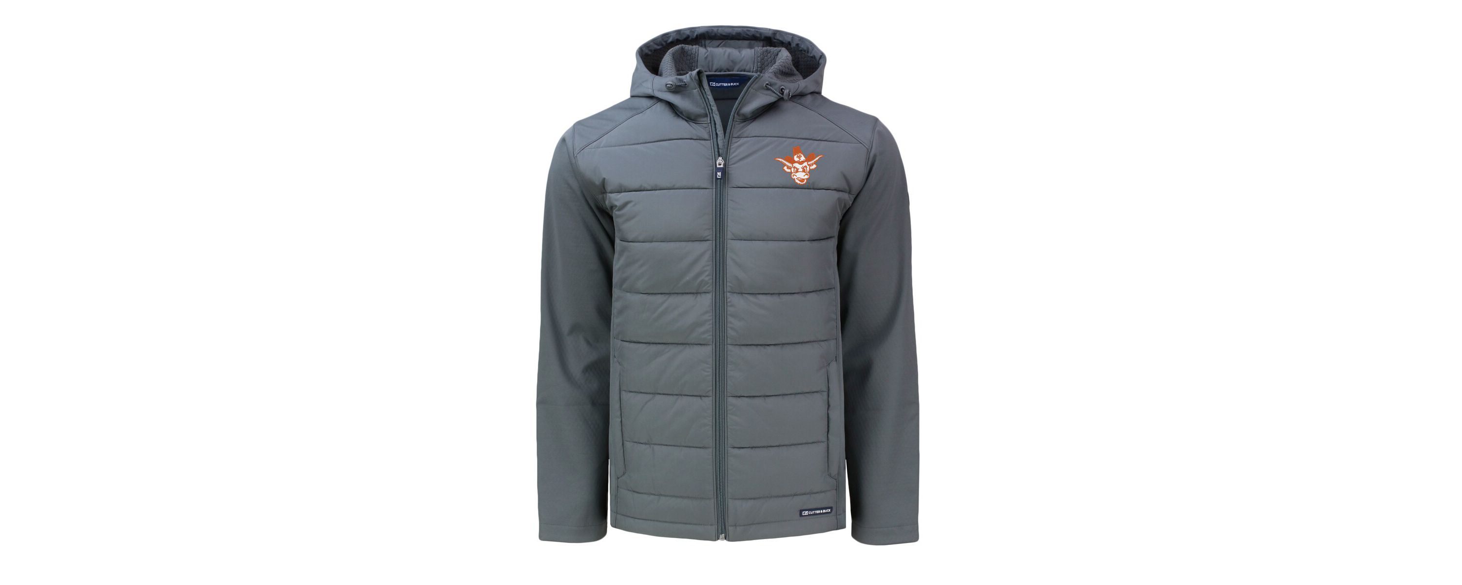 NCAA Texas Longhorns Big & Tall Evoke Hybrid Eco Softshell Recycled Full-Zip Hooded PrimaLoft Jacket