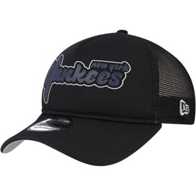New Era Men's MLB New York Yankees Retro Bold A-Frame Trucker 9FORTY Adjustable Hat, Black