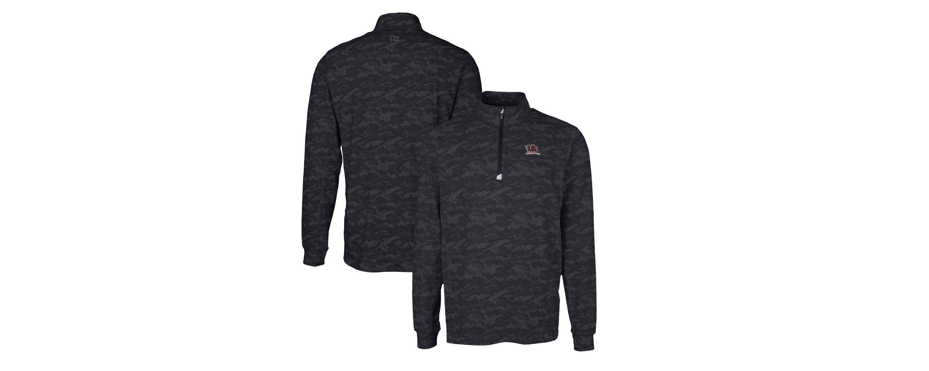 NCAA South Carolina Gamecocks Big & Tall Traverse Print Stretch Quarter-Zip DryTec Top