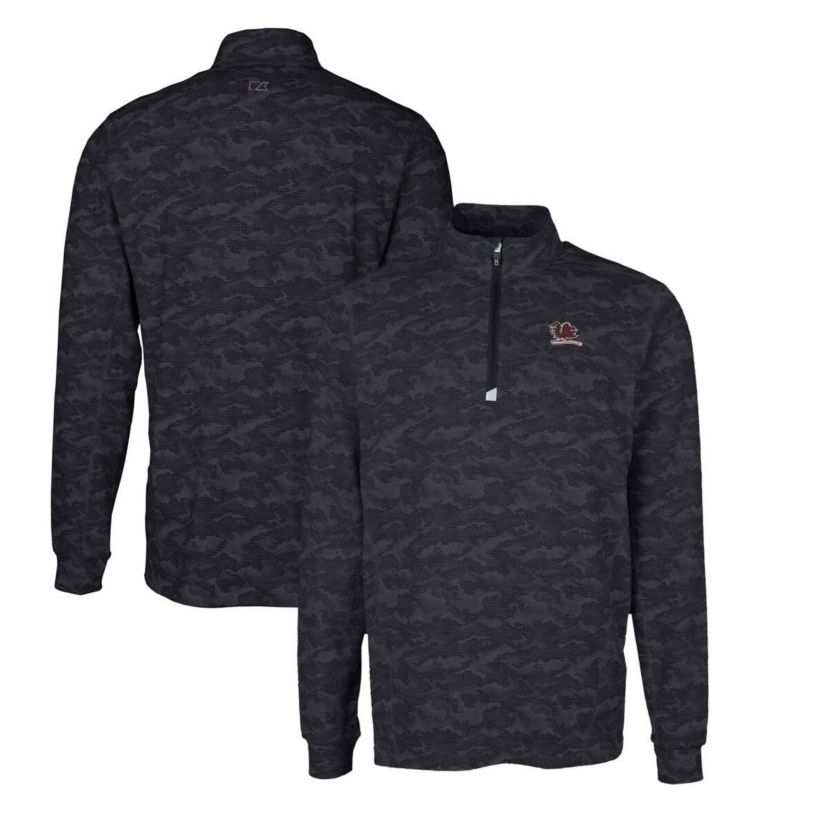 NCAA South Carolina Gamecocks Big & Tall Traverse Print Stretch Quarter-Zip DryTec Top