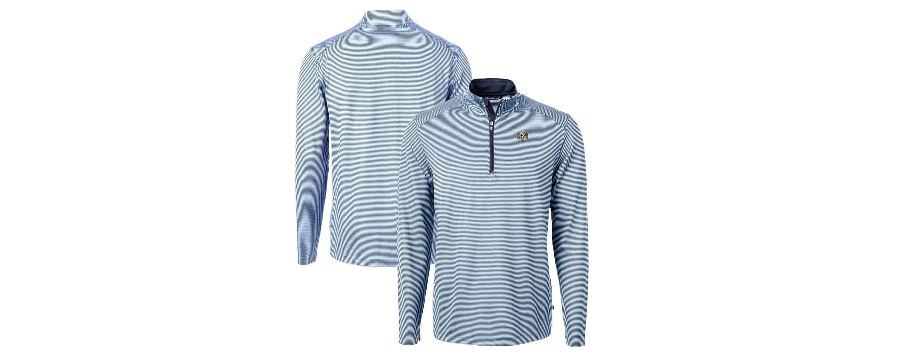 NCAA Carolina North Carolina Tar Heels Big & Tall Virtue Eco Pique Micro Stripe Recycled Quarter-Zip DryTec Top