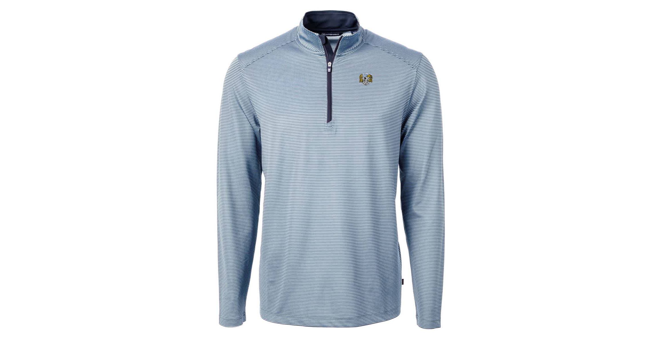NCAA Carolina North Carolina Tar Heels Big & Tall Virtue Eco Pique Micro Stripe Recycled Quarter-Zip DryTec Top