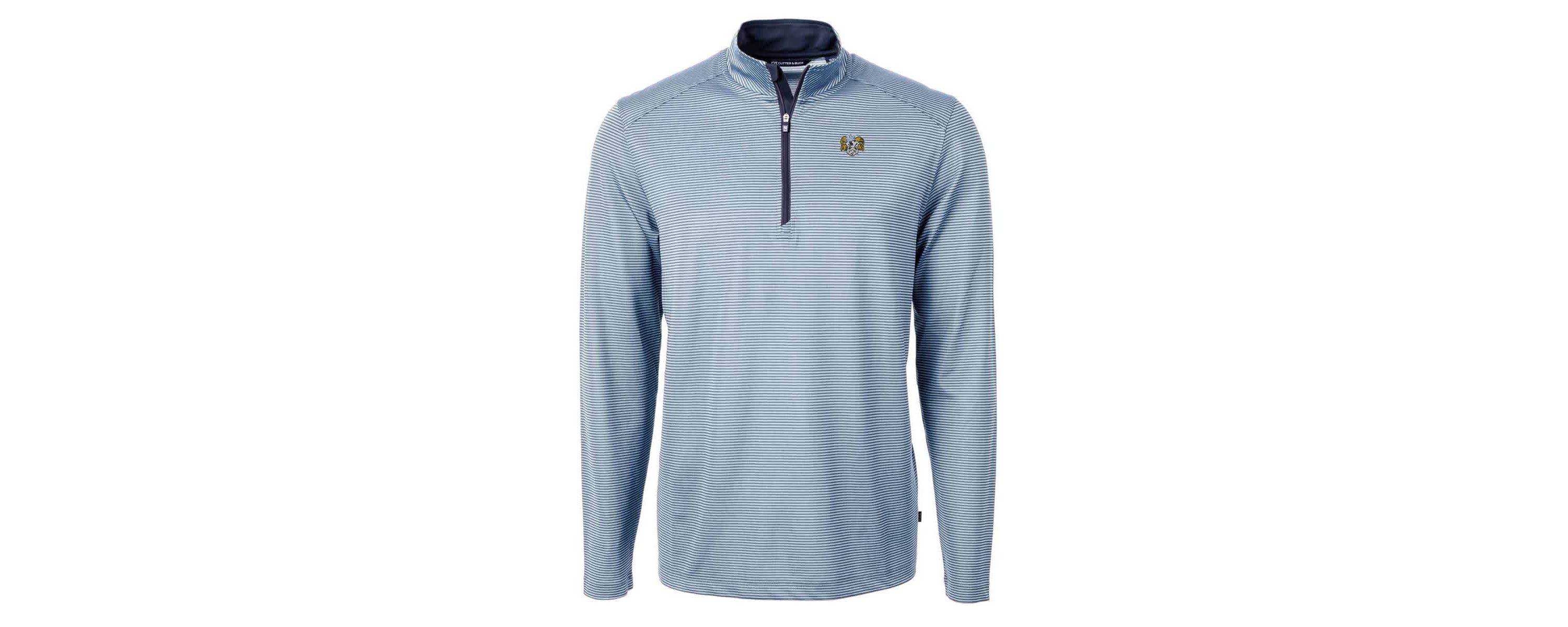 NCAA Carolina North Carolina Tar Heels Big & Tall Virtue Eco Pique Micro Stripe Recycled Quarter-Zip DryTec Top