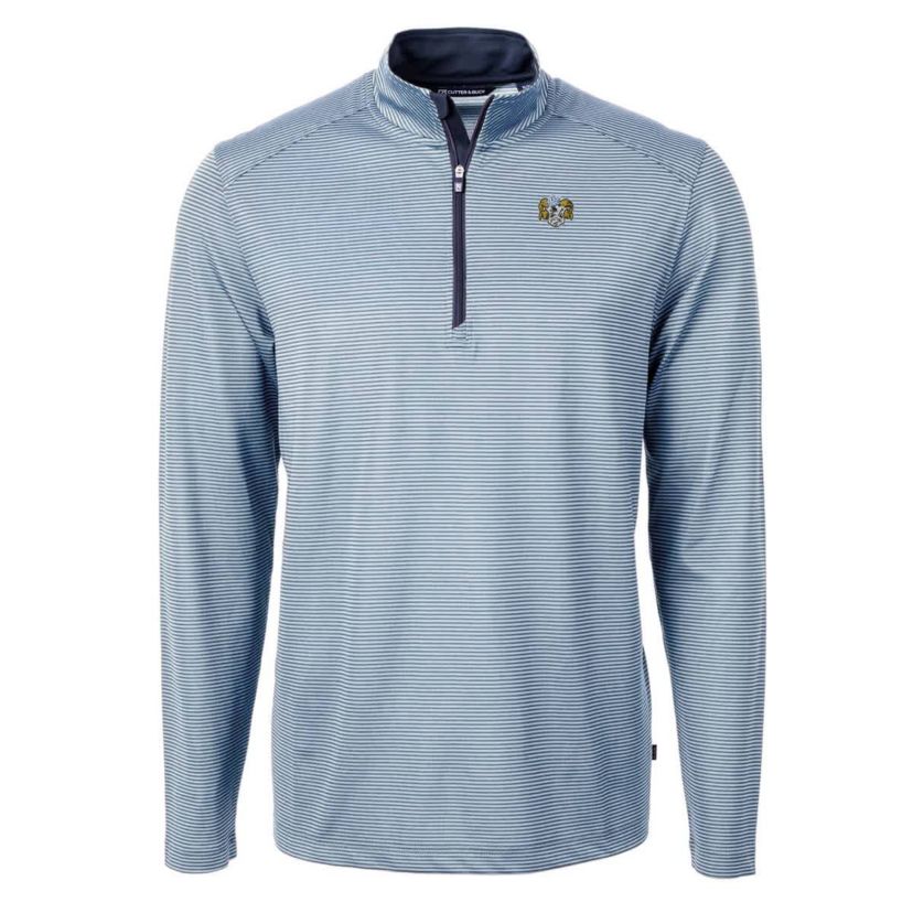 NCAA Carolina North Carolina Tar Heels Big & Tall Virtue Eco Pique Micro Stripe Recycled Quarter-Zip DryTec Top