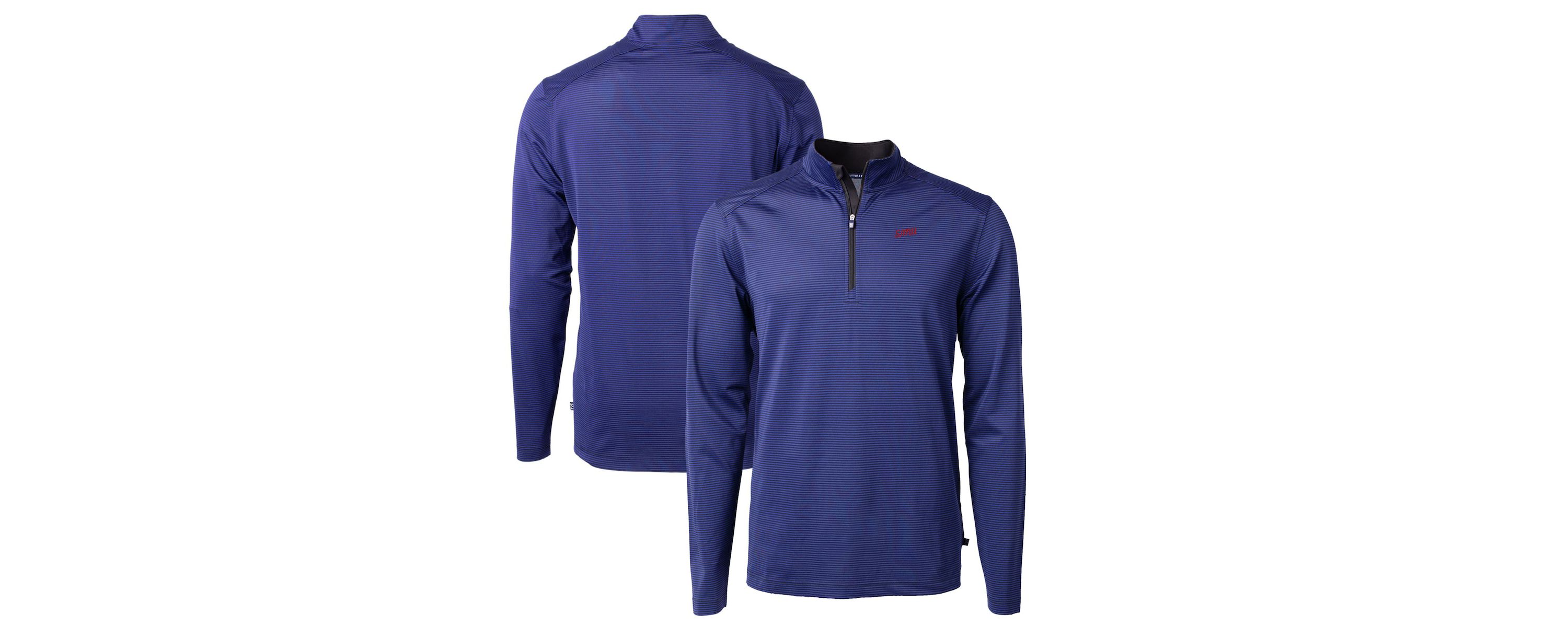 NCAA SMU Mustangs Big & Tall Virtue Eco Pique Micro Stripe Recycled Quarter-Zip DryTec Top