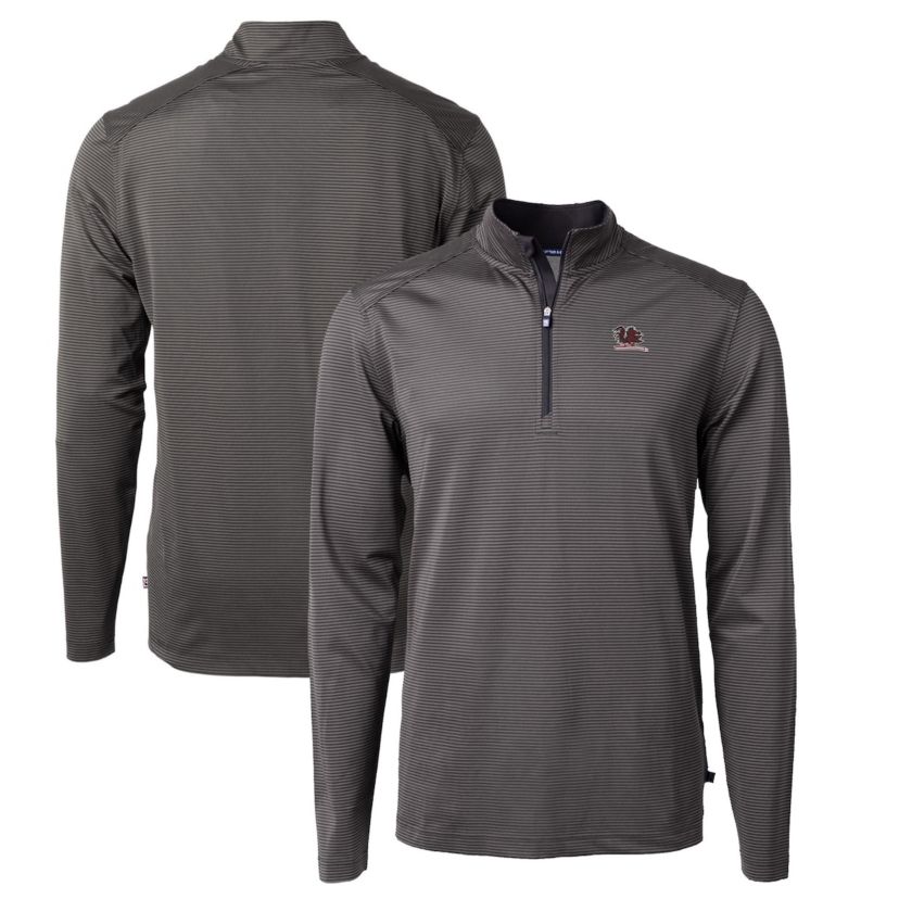 NCAA South Carolina Gamecocks Big & Tall Virtue Eco Pique Micro Stripe Recycled Quarter-Zip DryTec Top