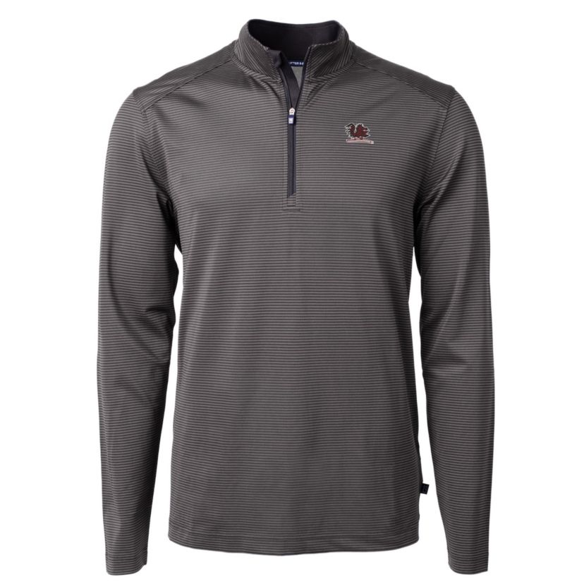 NCAA South Carolina Gamecocks Big & Tall Virtue Eco Pique Micro Stripe Recycled Quarter-Zip DryTec Top