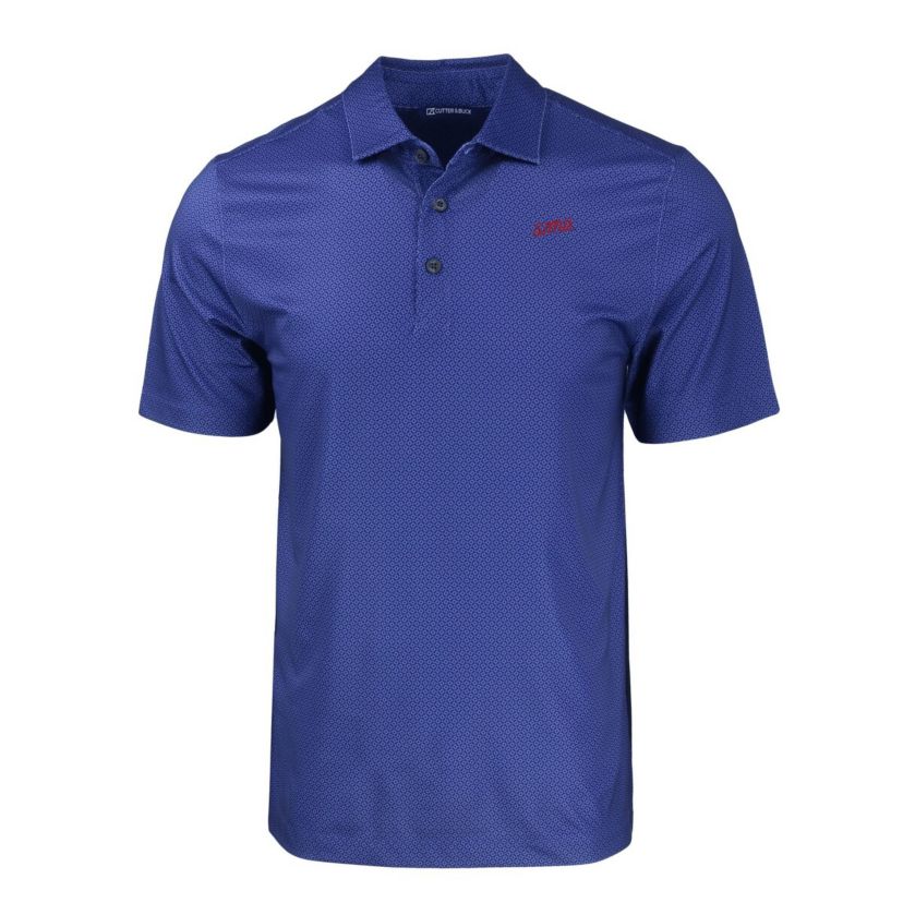 NCAA SMU Mustangs Big & Tall Pike Eco Tonal Geo Print Stretch Recycled Polo