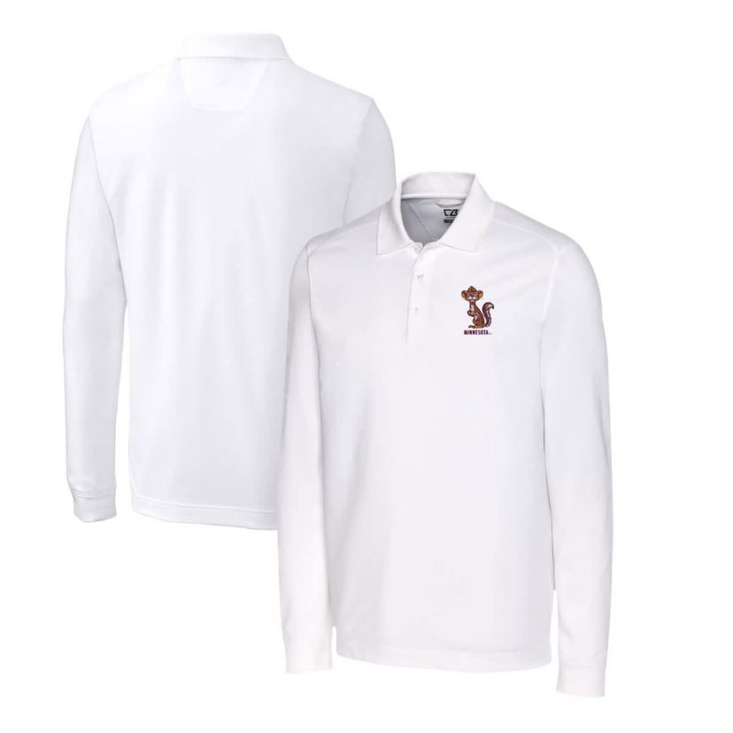 NCAA Minnesota Golden Gophers Big & Tall Tri-Blend Pique Long Sleeve DryTec Polo