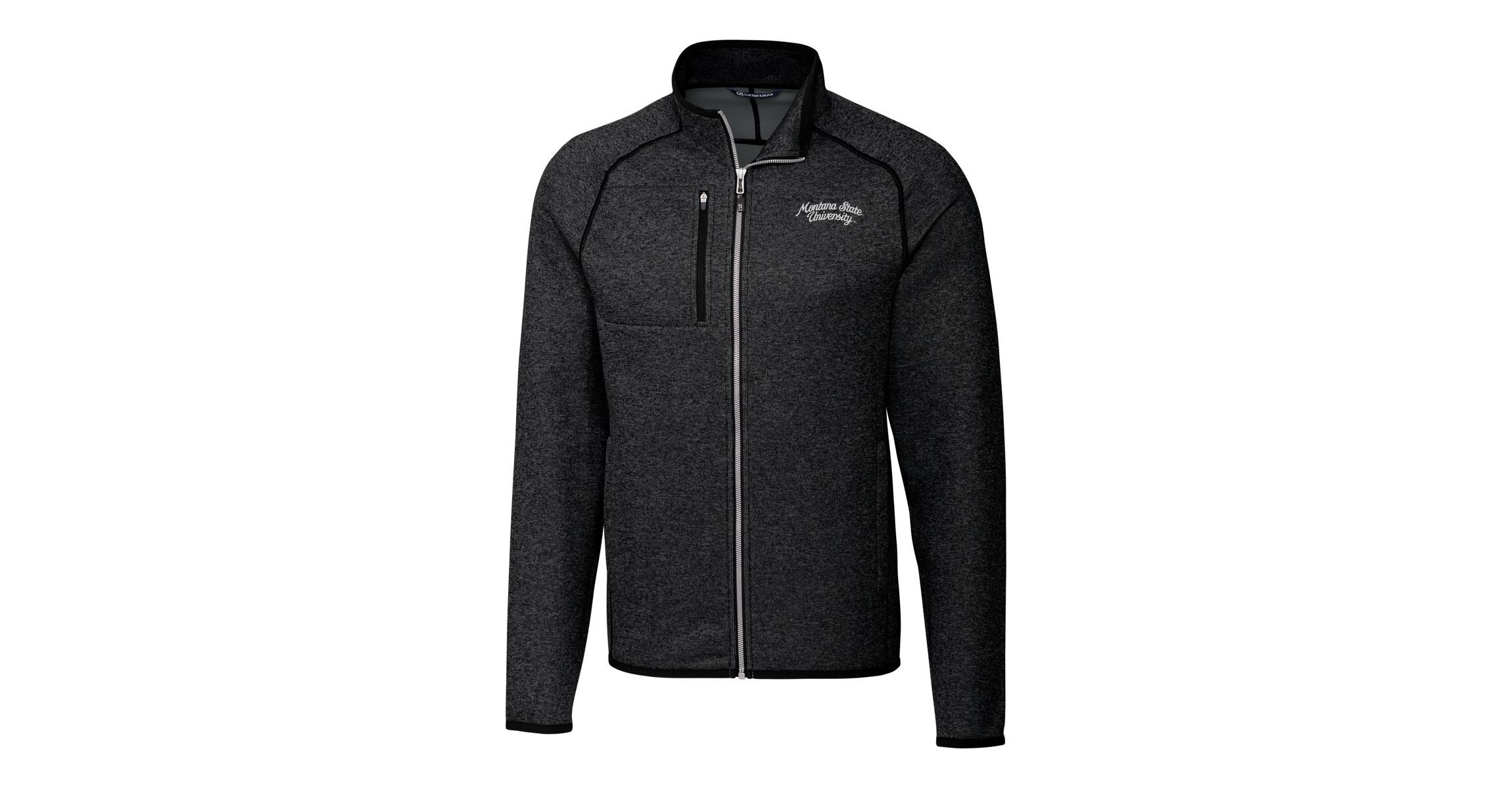 NCAA Heather Montana State Bobcats Big & Tall Mainsail Sweater-Knit Full-Zip Jacket