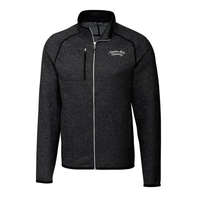 NCAA Heather Montana State Bobcats Big & Tall Mainsail Sweater-Knit Full-Zip Jacket