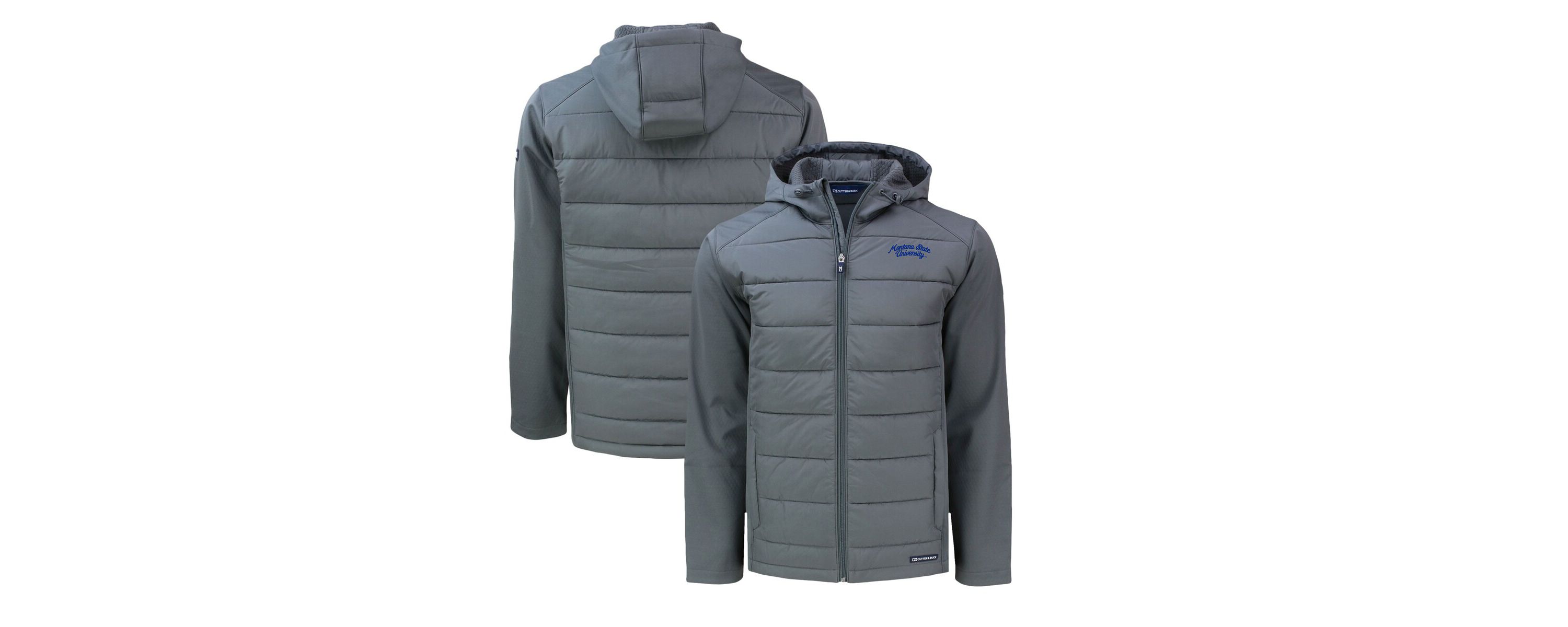 NCAA Montana State Bobcats Big & Tall Evoke Hybrid Eco Softshell Recycled Full-Zip Hooded PrimaLoft Jacket