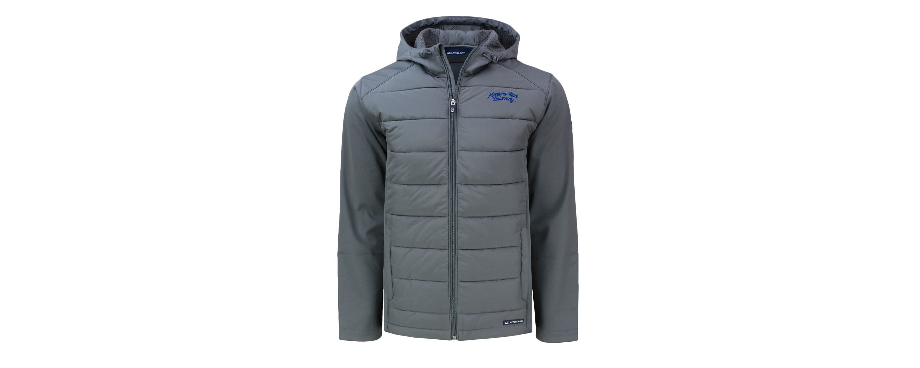 NCAA Montana State Bobcats Big & Tall Evoke Hybrid Eco Softshell Recycled Full-Zip Hooded PrimaLoft Jacket