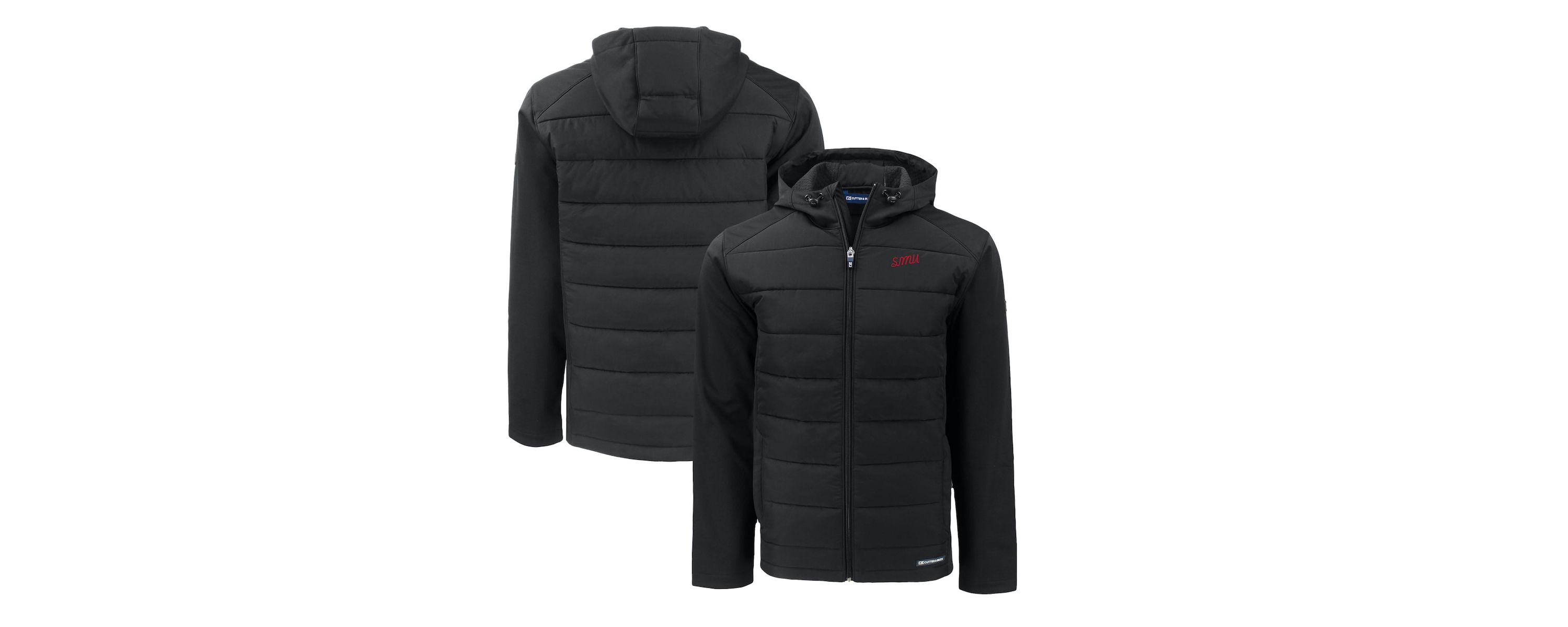 NCAA SMU Mustangs Big & Tall Evoke Hybrid Eco Softshell Recycled Full-Zip Hooded PrimaLoft Jacket