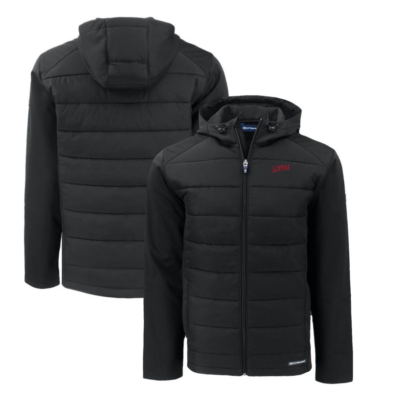 NCAA SMU Mustangs Big & Tall Evoke Hybrid Eco Softshell Recycled Full-Zip Hooded PrimaLoft Jacket